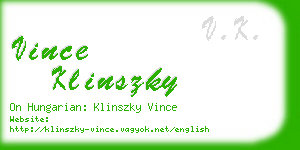 vince klinszky business card